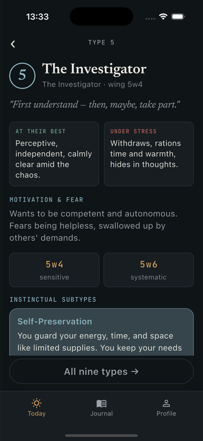An Enneagram type reading in Atlanyas
